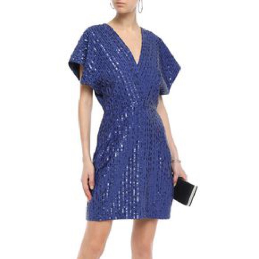 Nina Ricci Blue Sequin Cocktail Dress